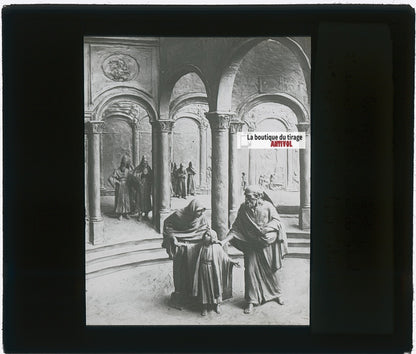 L’Enfant Jésus retrouvé, photo plaque verre, noir & blanc, positif 8,5x10 cm