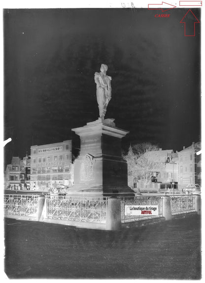 Plaque verre photo ancienne négatif noir et blanc 13x18 cm Colmar Alsace