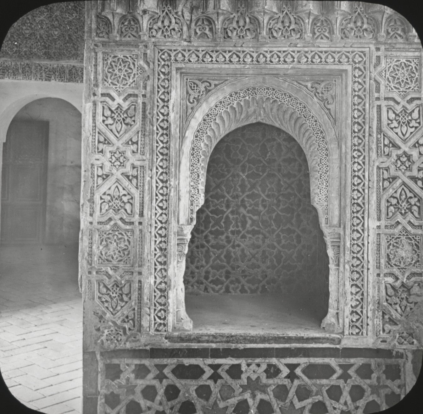 Grenade, Alhambra, Babuchero, photo plaque de verre, positif 8,5x10 cm