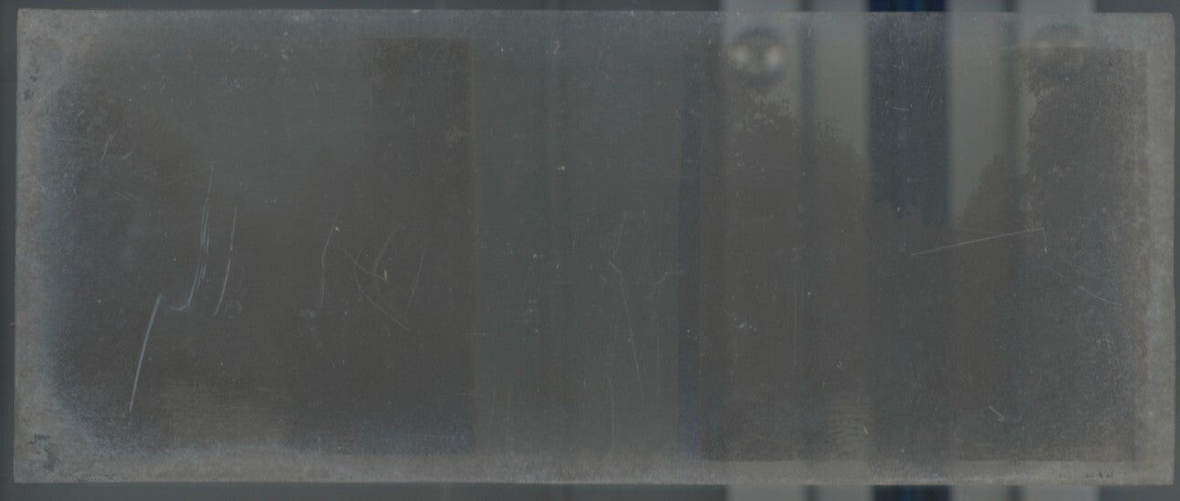 Pont rivière eau, Plaque verre stéréo, positif noir & blanc 4,5x10,7 cm