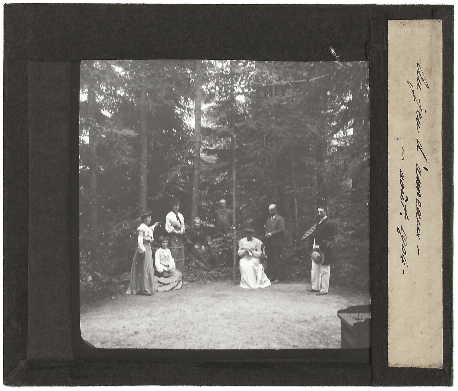 Jeu d'anneaux, Août 1904, photo ancienne plaque de verre, positif 8,5x10 cm