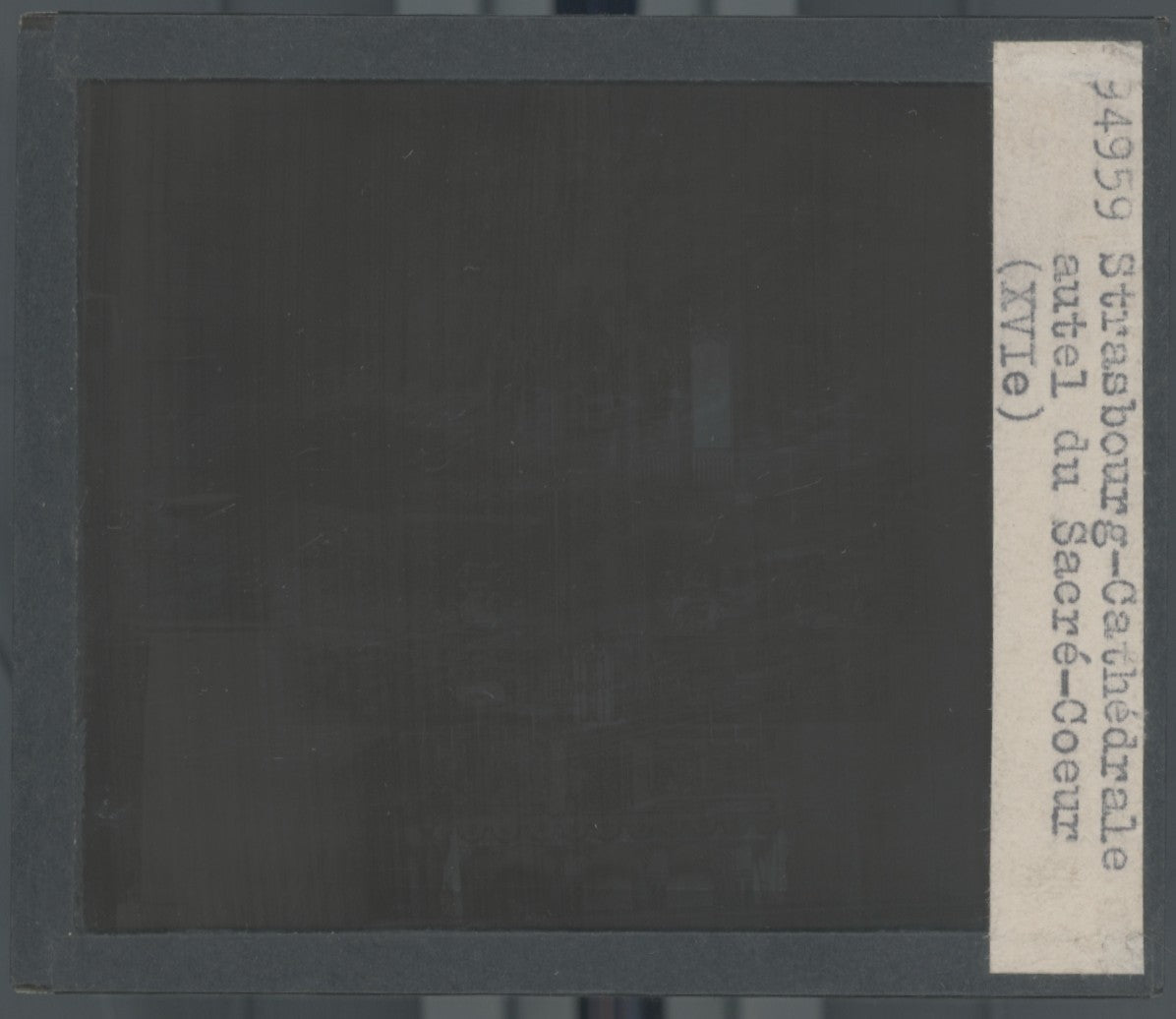 Sacré-Cœur, Strasbourg, photo plaque verre, noir & blanc, positif 8,5x10 cm