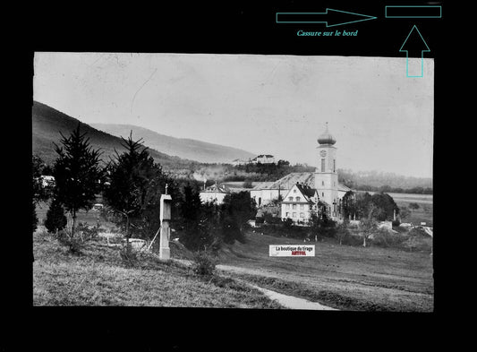 Plaque verre photo ancienne négatif noir et blanc 13x18 cm JUNGHOLTZ Thierenbach