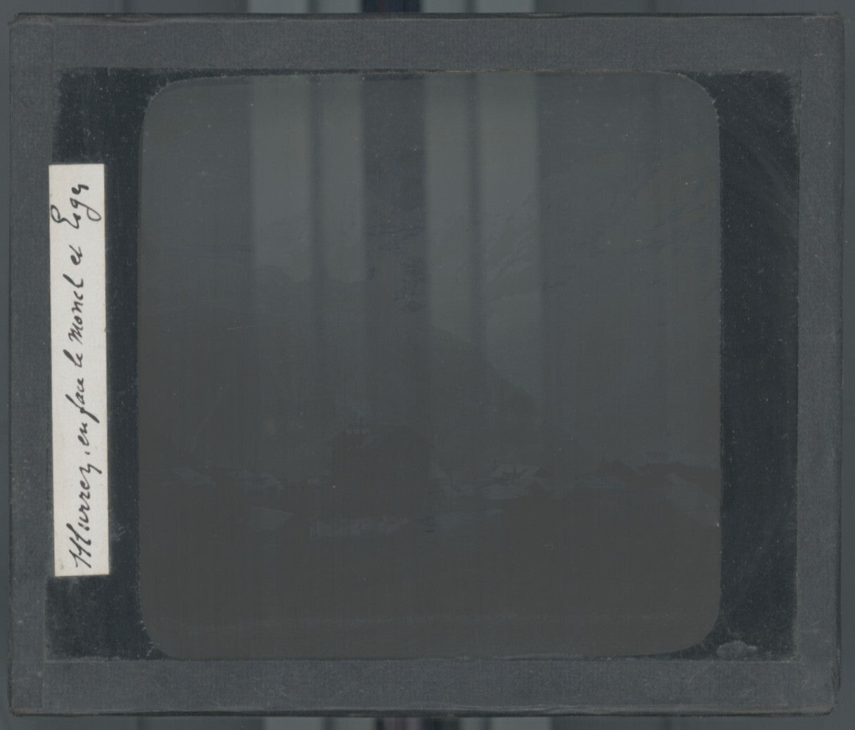 Mürren, Suisse, montagne, photo plaque verre, noir & blanc, positif 8,5x10 cm