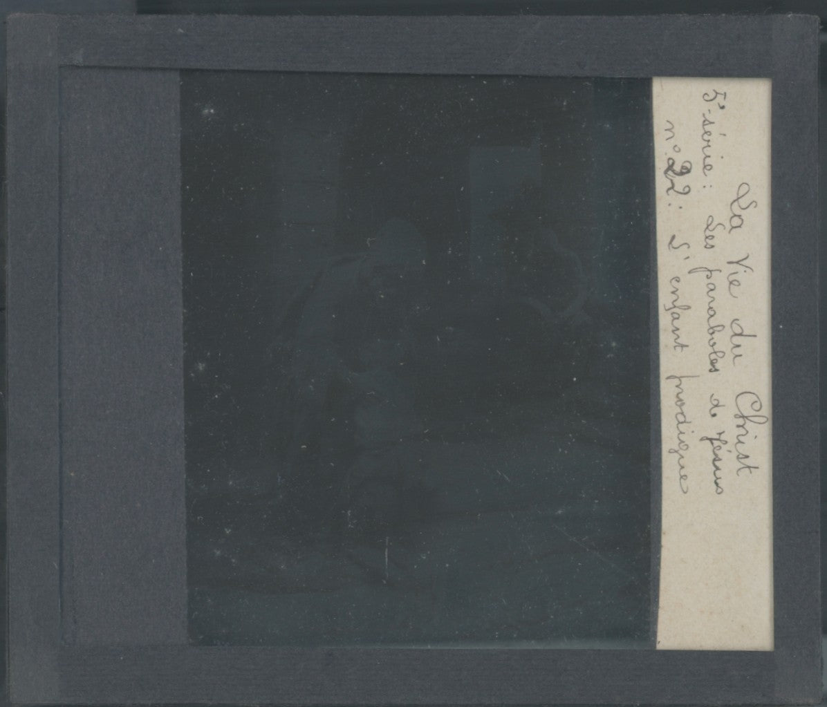 L’enfant prodigue, Christ, photo plaque verre, noir & blanc, positif 8,5x10 cm