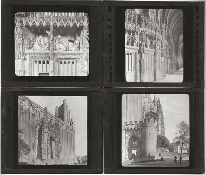 Albi, Amiens, Chartres, photos plaques de verre, lot 10 positifs 8,5x10 cm