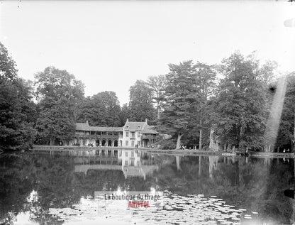 Domaine de Trianon, Versailles, plaque verre, photo ancienne, négatif 9x12 cm