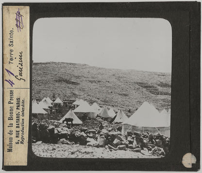 Mont Gerizim, Naplouse, photo ancienne plaque de verre, positif 8,5x10 cm
