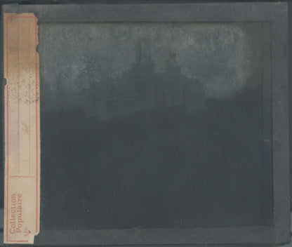 Château de Pierrefonds, photo ancienne plaque verre, noir & blanc, 8,5x10 cm