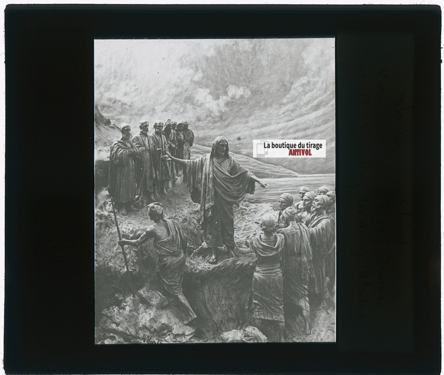 La Vocation des Apôtres, photo plaque verre, noir & blanc, positif 8,5x10 cm