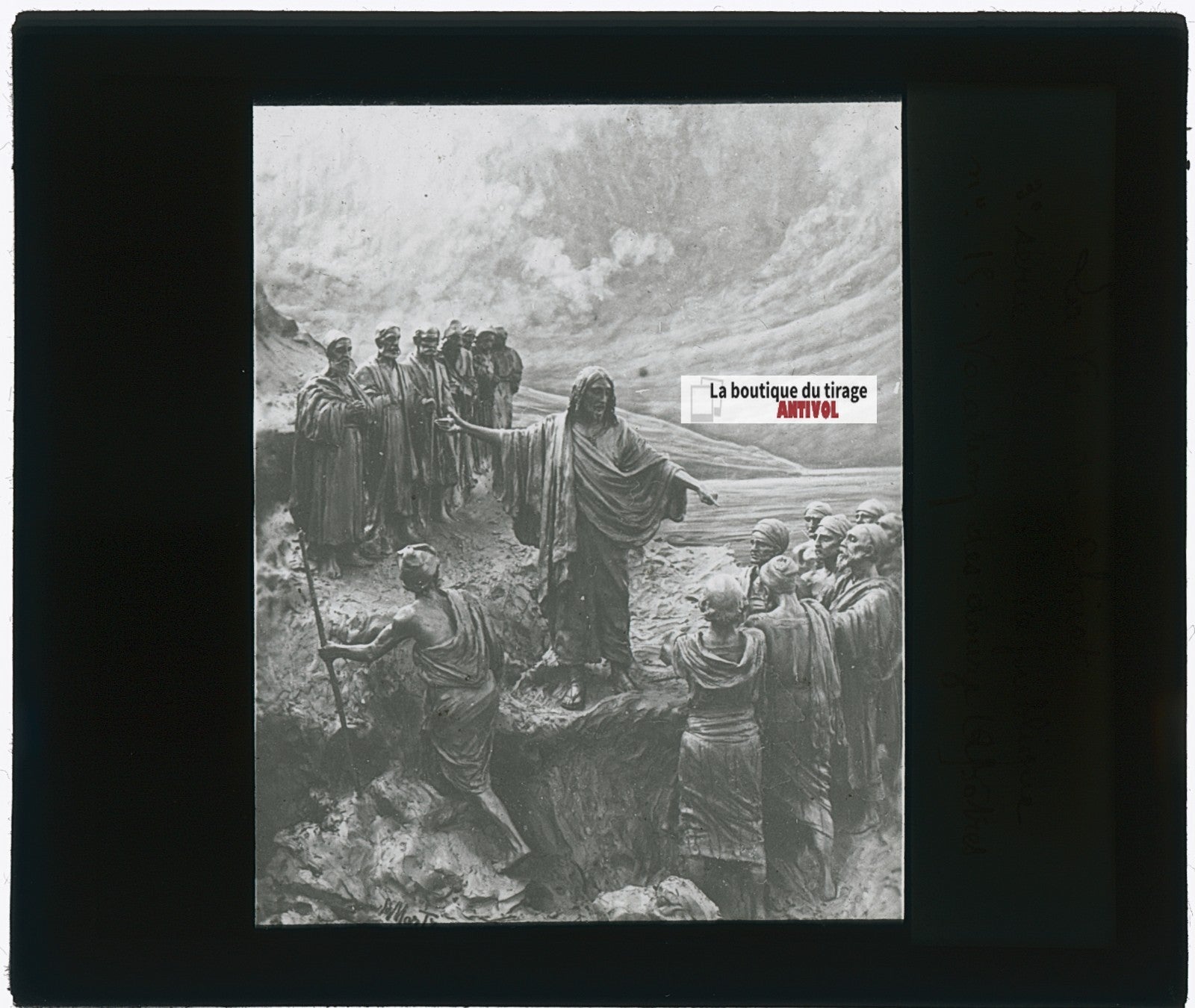 La Vocation des Apôtres, photo plaque verre, noir & blanc, positif 8,5x10 cm