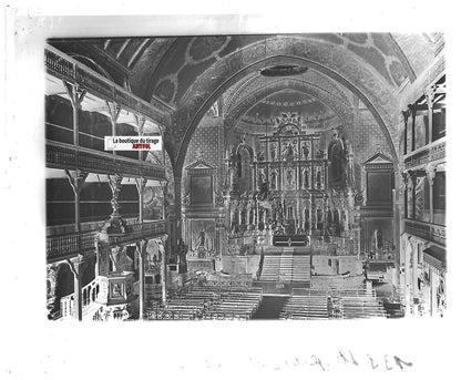 Saint-Jean-de-Luz, église, Plaque verre photo, négatif noir & blanc 9x12 cm