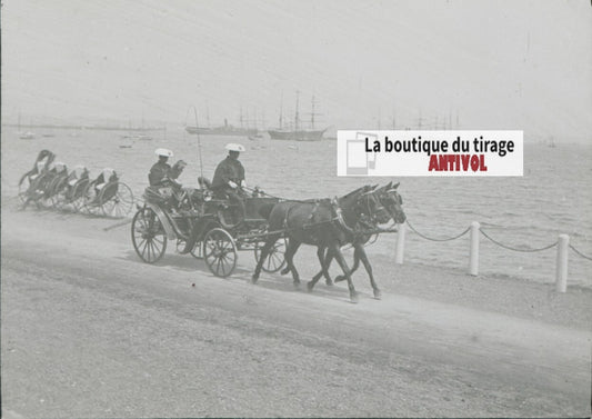 Yokohama, Japon, photo ancienne plaque verre, noir & blanc, positif 8,5x10 cm