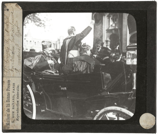 Bruchesi, calèche, Congrès Montréal, photo plaque de verre, positif 8,5x10 cm