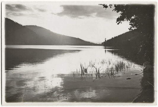 Lac de Gérardmer, Vosges, photographie ancienne, noir & blanc, papier 9x14 cm