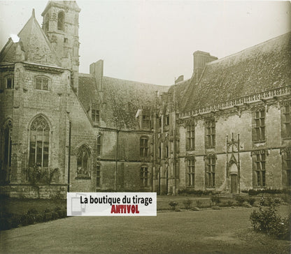 Château de Châteaudun, plaque verre, photo stéréoscopie, noir & blanc 6x13 cm