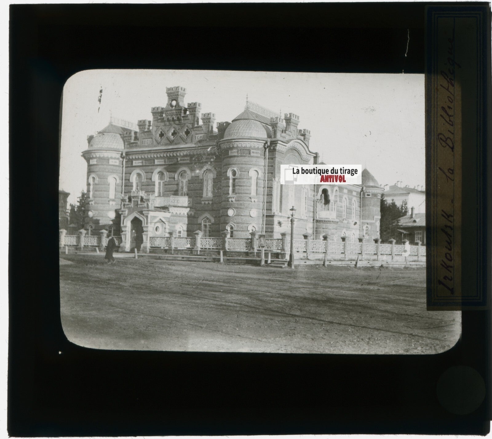 Irkoutsk, Russie, photo plaque verre, noir & blanc, positif 8,5x10 cm