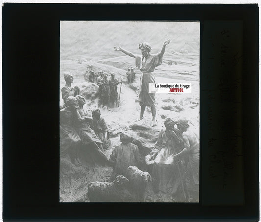 Le Précurseur du Christ, photo plaque verre, noir & blanc, positif 8,5x10 cm