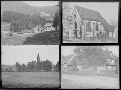 Vosges, Rottweil Allemagne, photo plaque verre, lot de 11 négatifs 9x12 cm