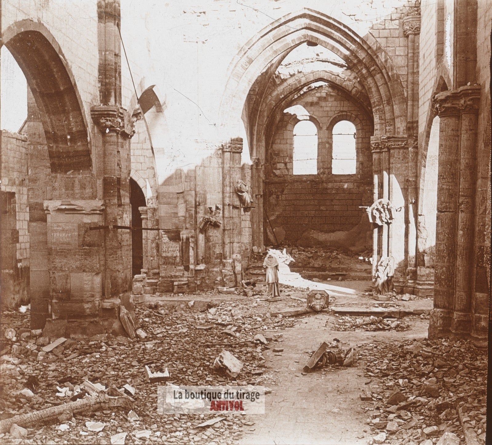 Auve, Champagne, 1915, guerre WW1, plaque verre photo ancienne stéréo 6x13 cm