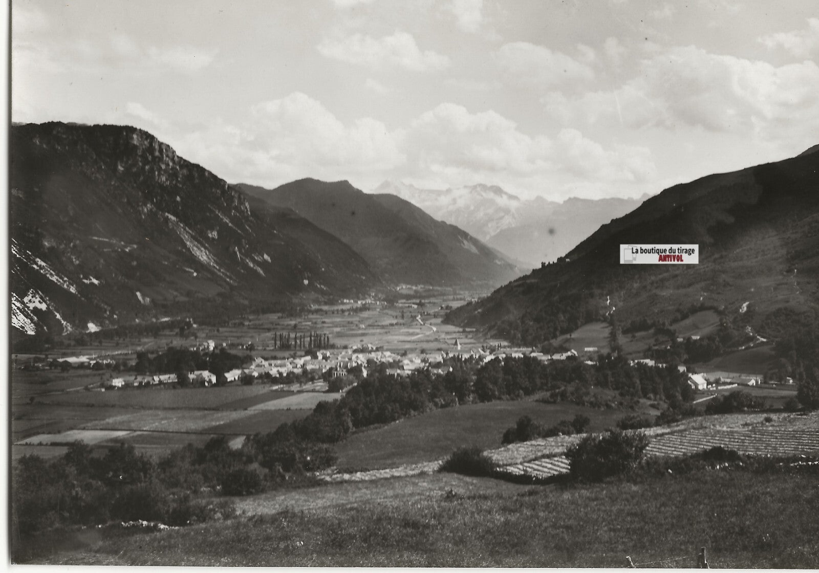 Plaque verre photo ancienne négatif noir et blanc 13x18 cm Bielle France