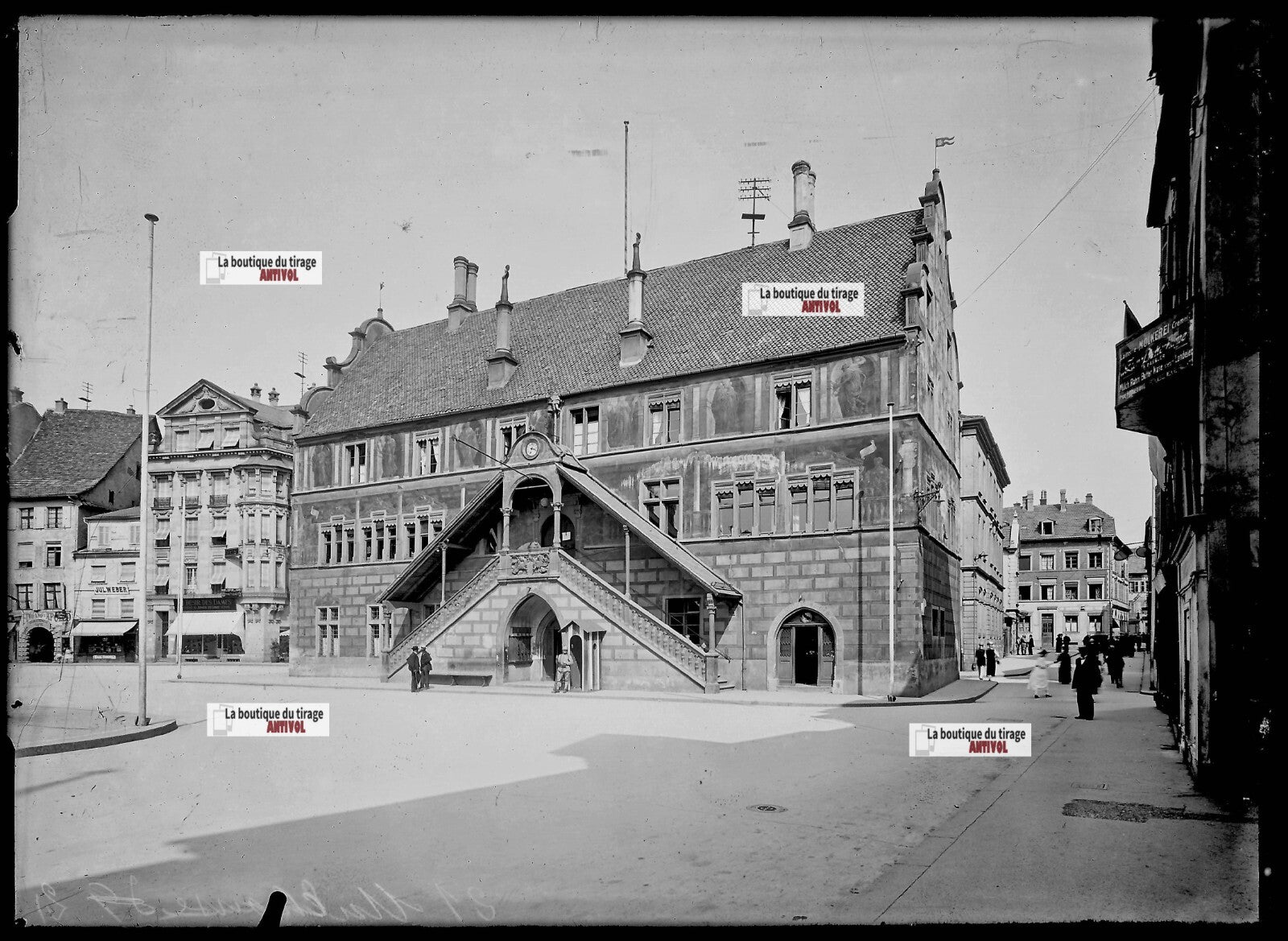 Mulhouse Haut-Rhin Alsace France, photo plaque verre, lot de 5 négatifs 13x18 cm
