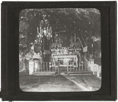 Grotte de l'agonie, Jérusalem, photo ancienne plaque de verre, positif 8,5x10 cm
