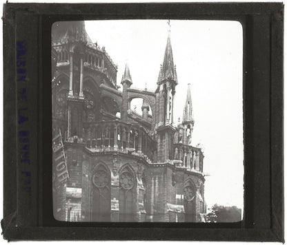 Cathédrale Notre-Dame de Reims, photo plaque de verre, positif 8,5x10 cm