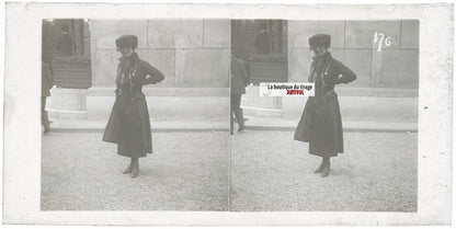 Hippodrome de Longchamp, Paris, stéréoscopie plaque verre, positif 8,5x17 cm