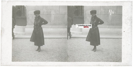 Hippodrome de Longchamp, Paris, stéréoscopie plaque verre, positif 8,5x17 cm