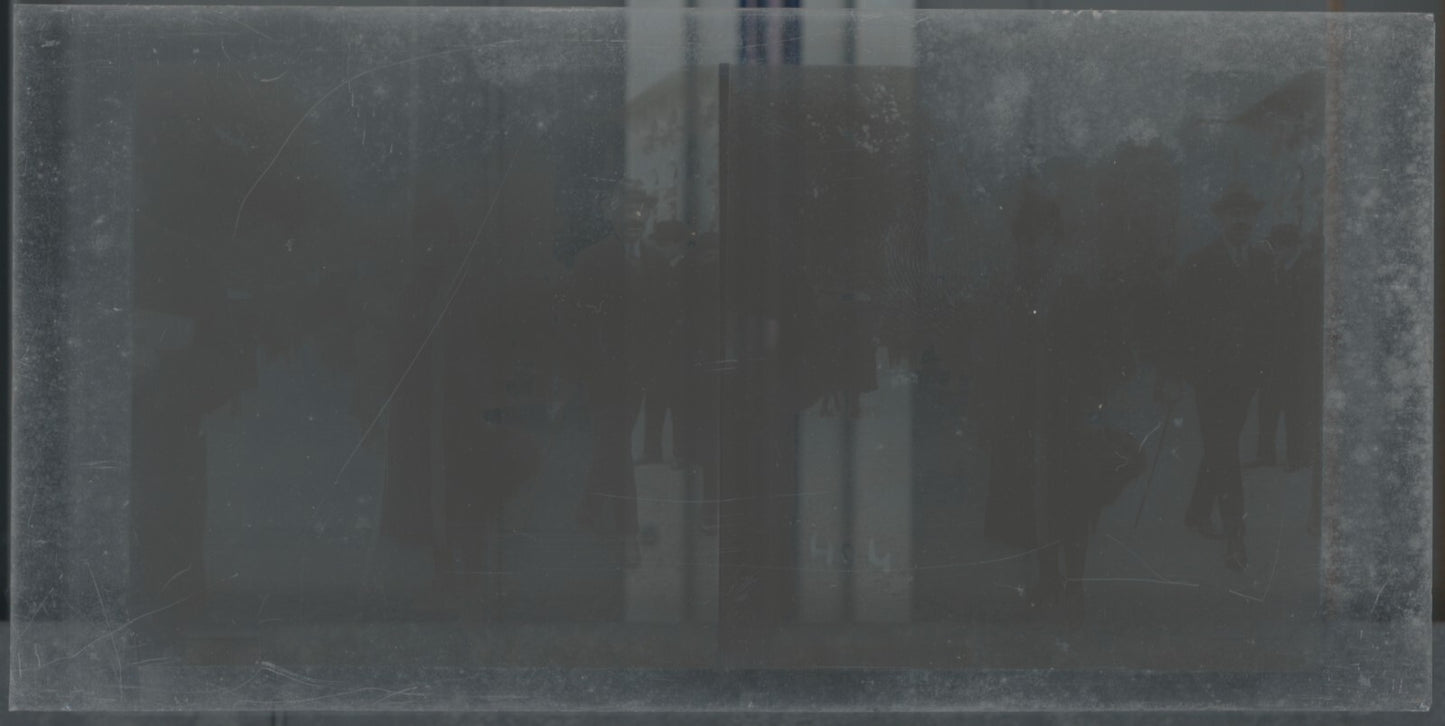 Hippodrome de Longchamp, Paris, plaque verre stéréoscopique, positif 8,5x17 cm