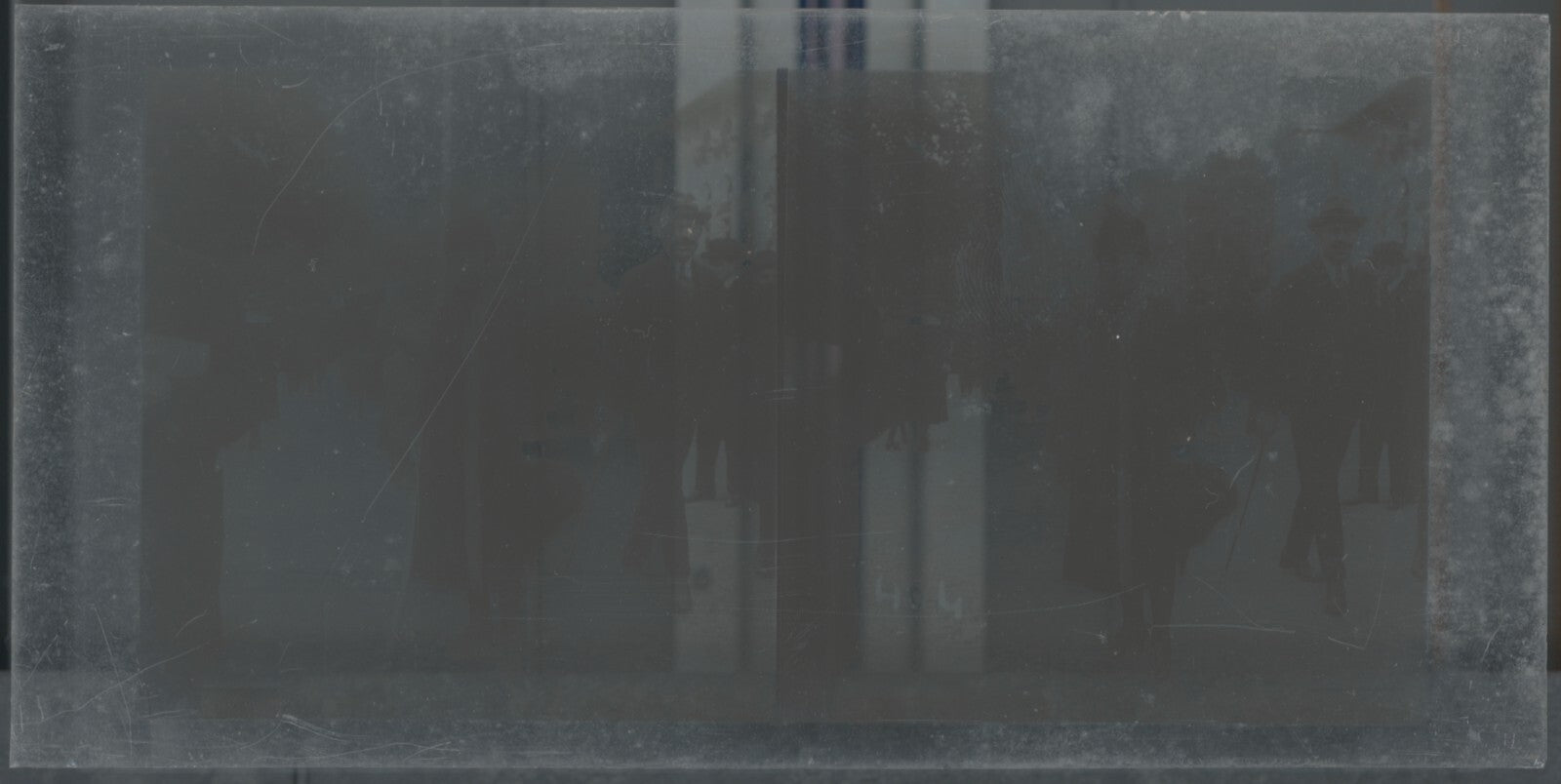 Hippodrome de Longchamp, Paris, plaque verre stéréoscopique, positif 8,5x17 cm