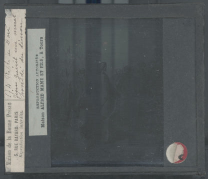 Histoire, Bible Doré, dessin, plaque de verre, noir & blanc, positif 8,5x10 cm