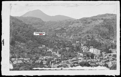 Plaque verre ancienne photo négatif noir & blanc 9x14 cm, Royat, carte postale