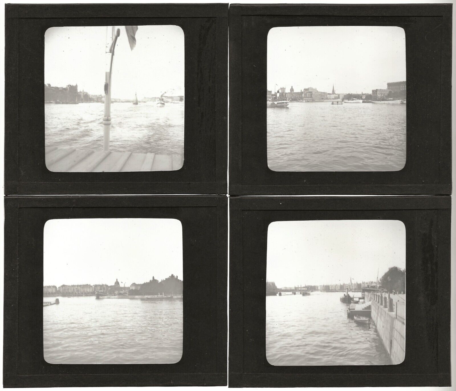 Suède, bateaux, Stockholm, photos plaques de verre, lot 10 positifs 8,5x10 cm