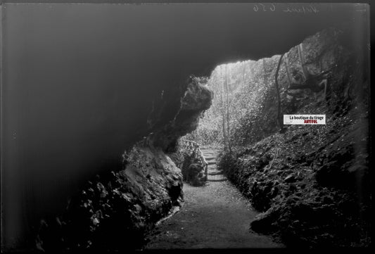 Saint-Nectaire, Auvergne, Plaque verre photo, négatif noir & blanc 10x15 cm