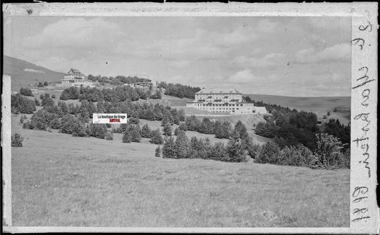 Plaque verre photo ancienne, négatif noir & blanc 9x14 cm, Le Markstein, Oderen