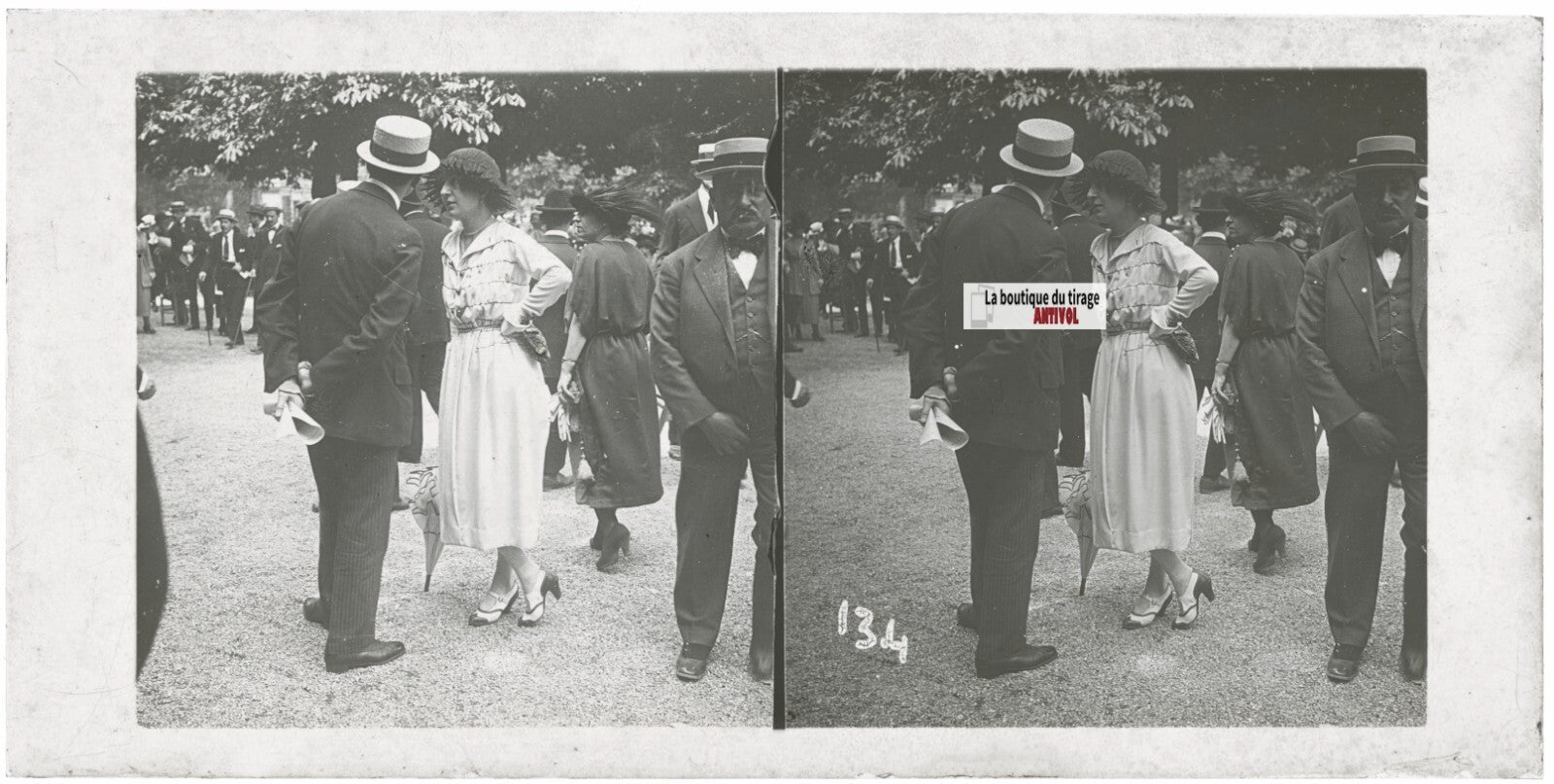 Hippodrome de Longchamp, Paris, stéréoscopie plaque verre, positif 8,5x17 cm