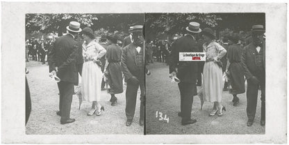 Hippodrome de Longchamp, Paris, stéréoscopie plaque verre, positif 8,5x17 cm