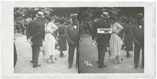 Hippodrome de Longchamp, Paris, stéréoscopie plaque verre, positif 8,5x17 cm