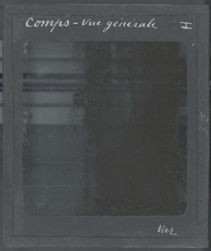 Comps-sur-Artuby, Var village, photo ancienne plaque de verre, positif 8,5x10 cm