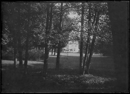 Plaque verre photo négatif noir et blanc 6x9 cm château Bailly vintage France