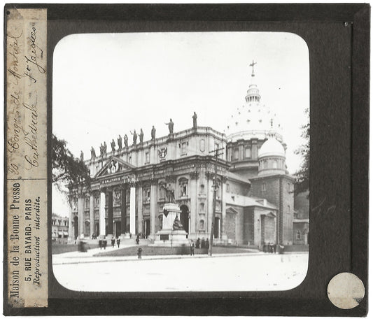 Cathédrale Saint-Jacques, Montréal, photo plaque de verre, positif 8,5x10 cm
