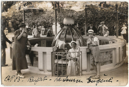 Plaque verre photo négatif noir & blanc 9x14 cm, Royat, Source Eugénie, papier