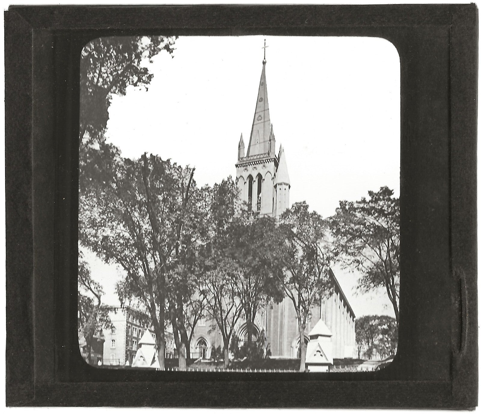 Eglise de Saint-Patrice, Québec, photo plaque de verre, positif 8,5x10 cm