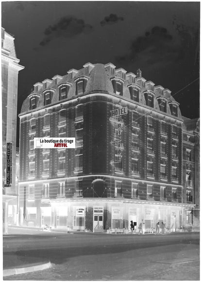 Metz, Bristol Hôtel, Plaque verre photo ancienne, négatif noir & blanc 10x15 cm