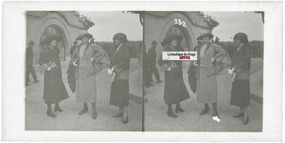 Hippodrome de Longchamp, Paris, stéréoscopie plaque verre, positif 8,5x17 cm