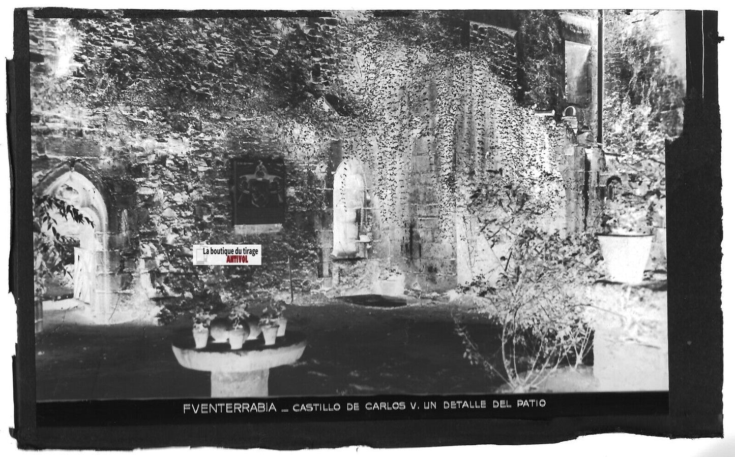 Plaque verre photo vintage négatif noir & blanc 9x14 cm Fuenterrabia 0914040