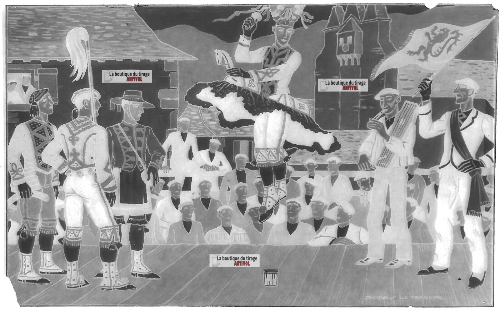 Plaque verre photo négatif noir et blanc 13x18 cm Jacques Le Tanneur 1318654