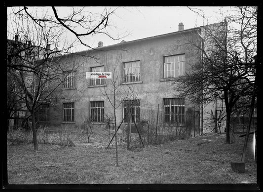 Plaque verre photo ancienne négatif noir et blanc 13x18 cm entreprise France